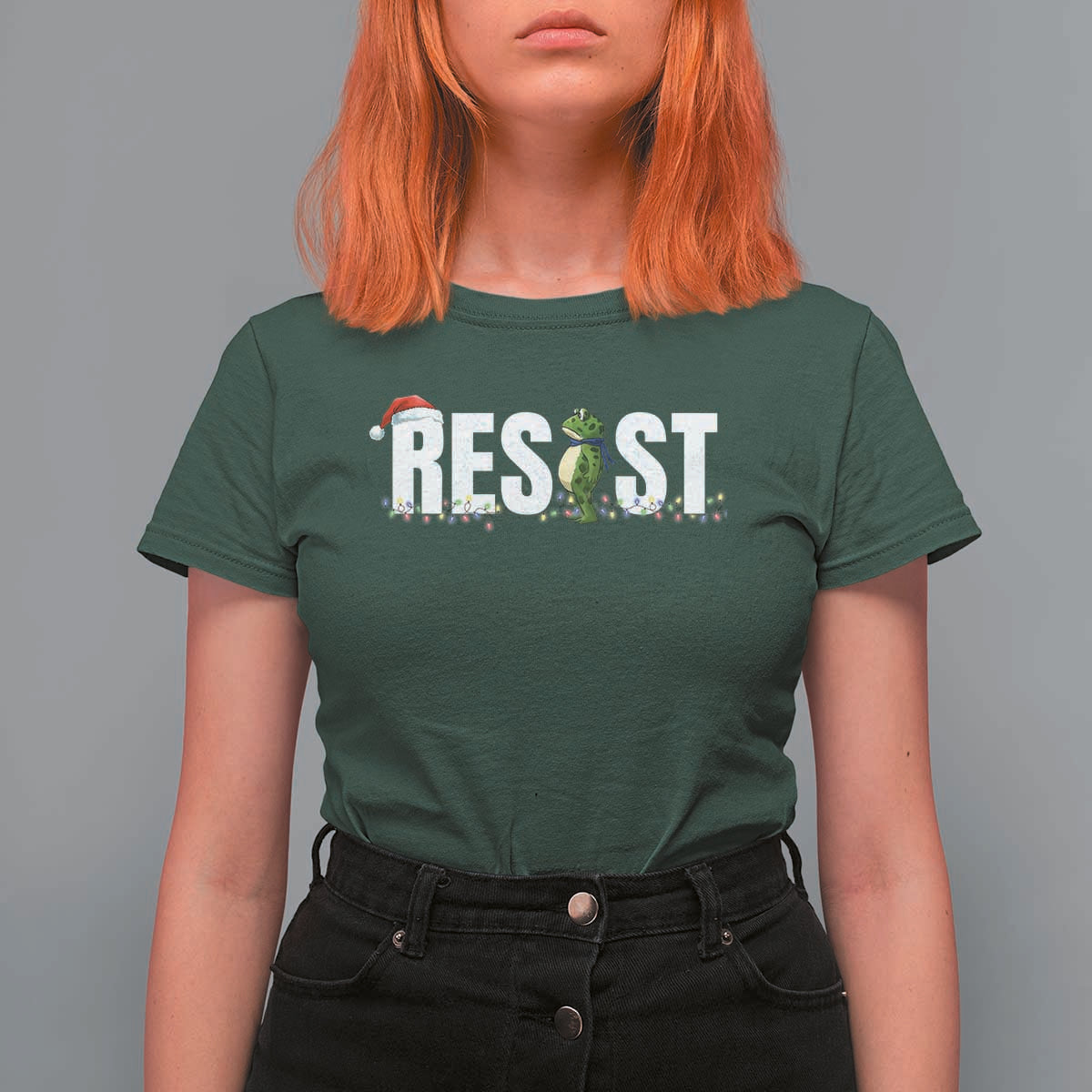Resist Frog Christmas T Shirt For Women Funny Portland Protest ICE Activist Meme 2025 - Wonder Print Shop