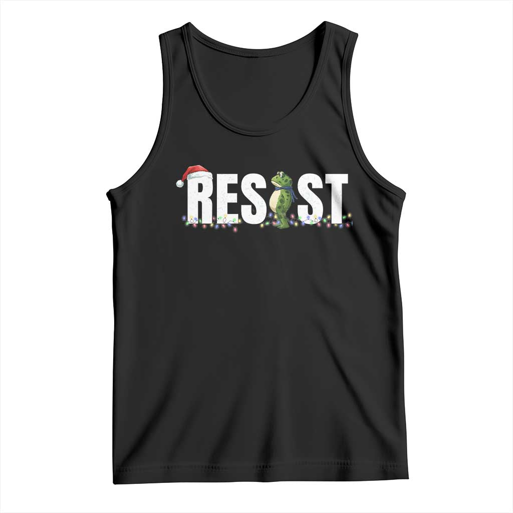 Resist Frog Christmas Tank Top Funny Portland Protest ICE Activist Meme 2025 - Wonder Print Shop