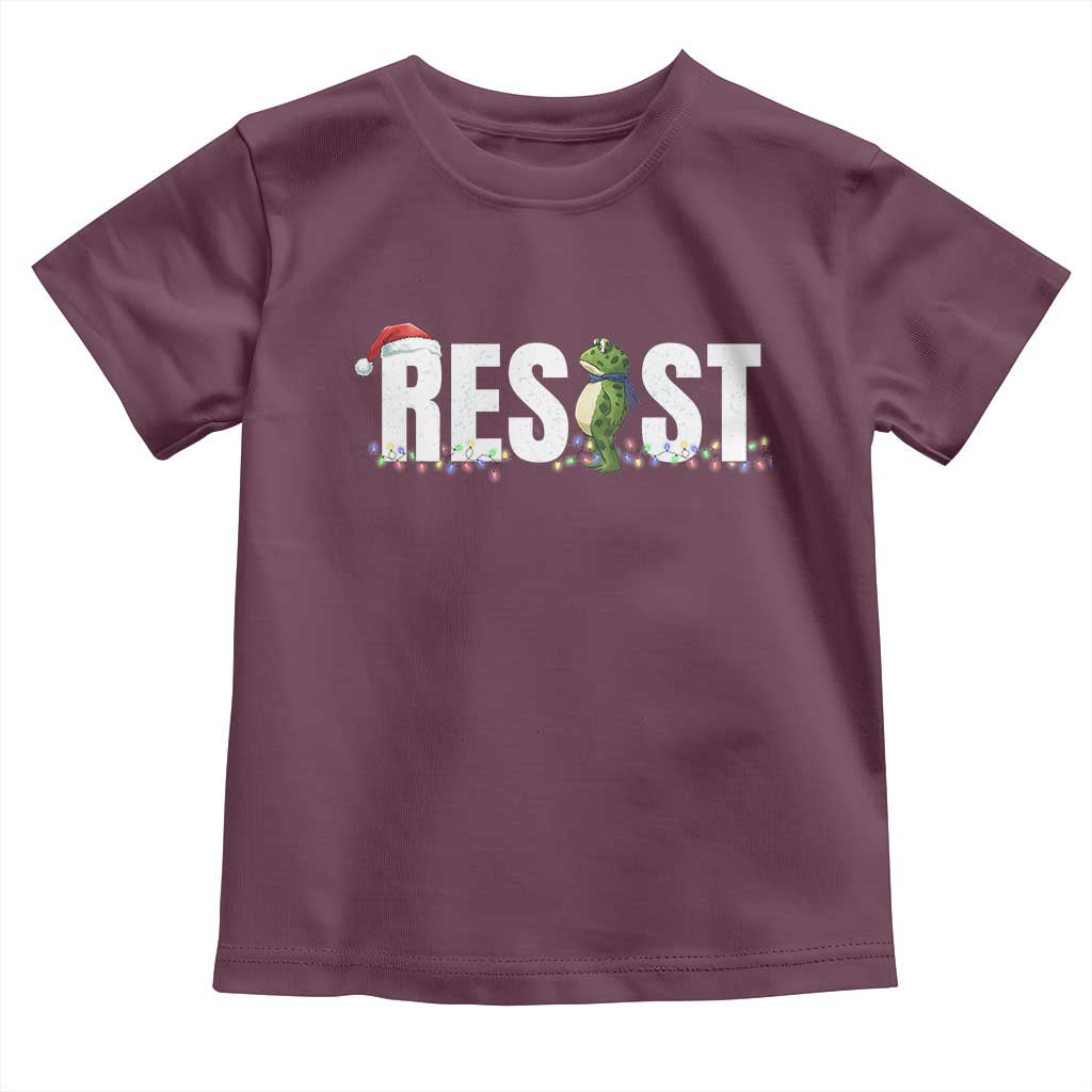 Resist Frog Christmas Toddler T Shirt Funny Portland Protest ICE Activist Meme 2025 - Wonder Print Shop