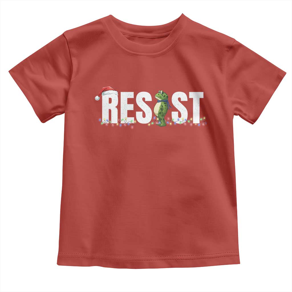 Resist Frog Christmas Toddler T Shirt Funny Portland Protest ICE Activist Meme 2025 - Wonder Print Shop