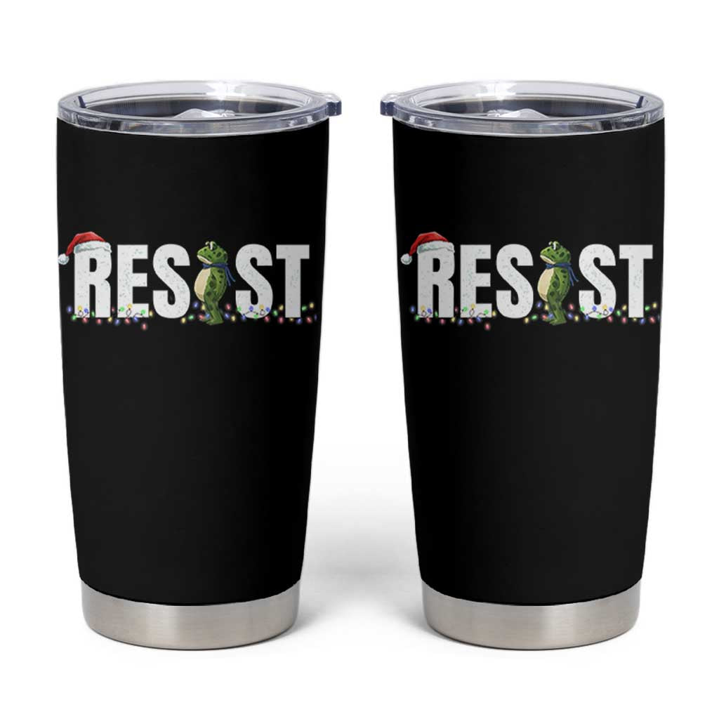 Resist Frog Christmas Tumbler Cup Funny Portland Protest ICE Activist Meme 2025 - Wonder Print Shop