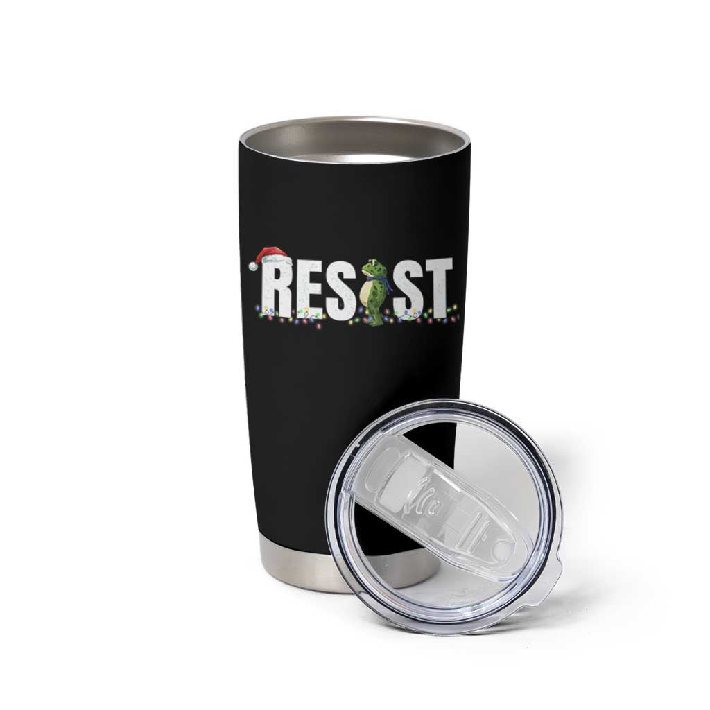 Resist Frog Christmas Tumbler Cup Funny Portland Protest ICE Activist Meme 2025 - Wonder Print Shop