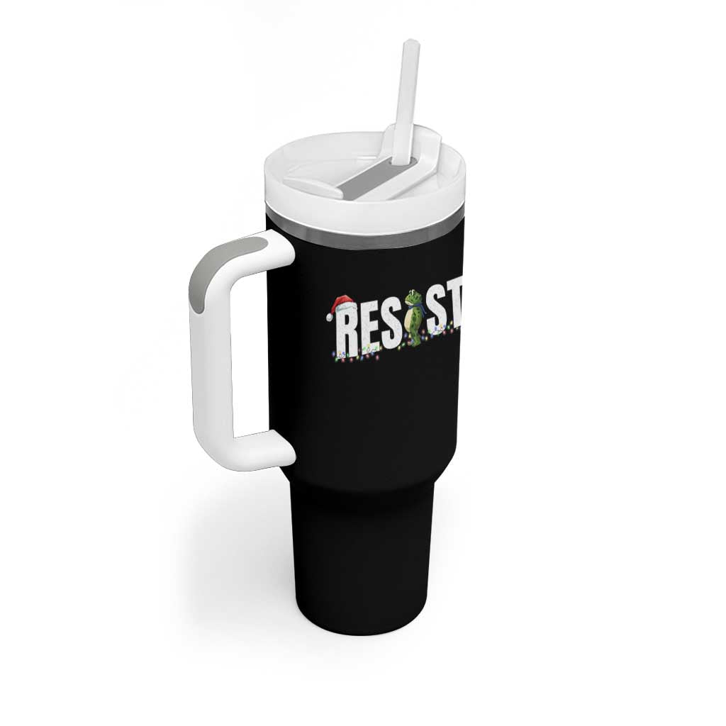 Resist Frog Christmas Tumbler With Handle Funny Portland Protest ICE Activist Meme 2025 - Wonder Print Shop