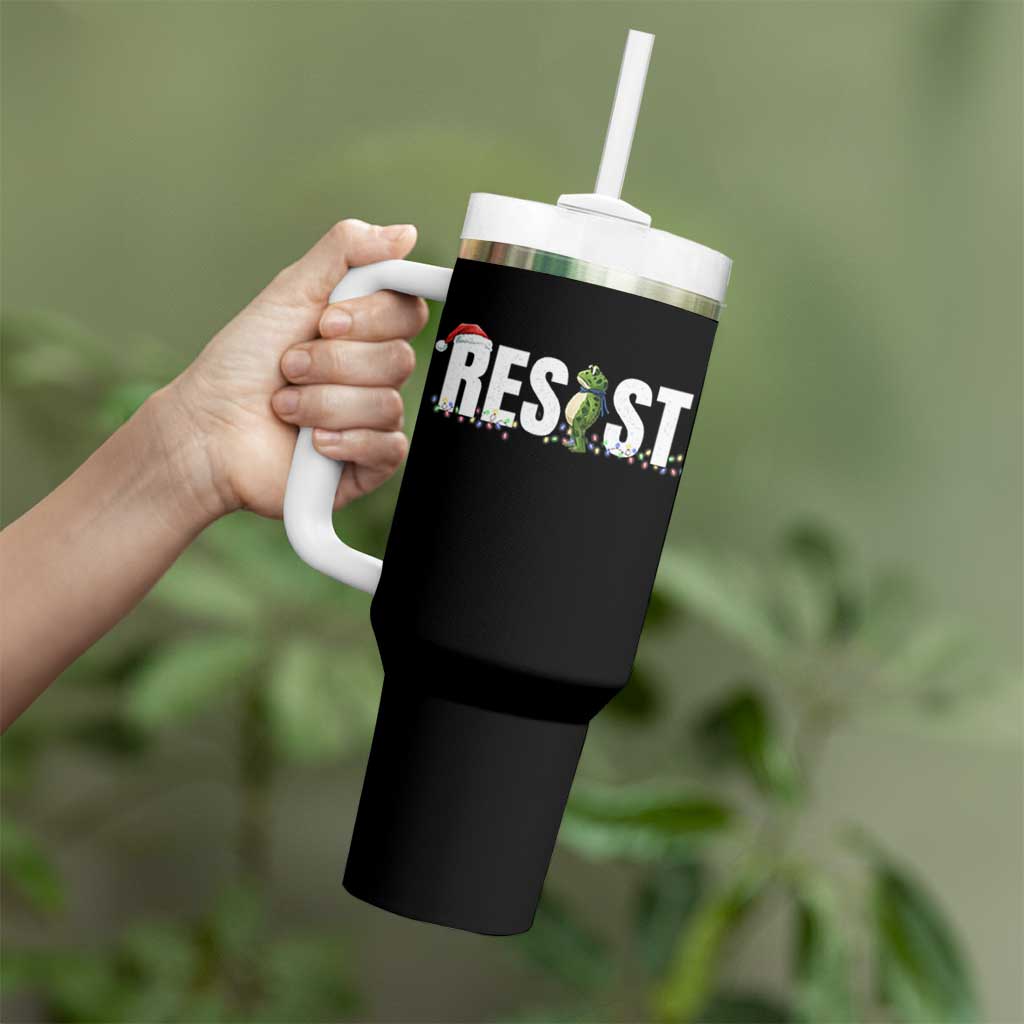 Resist Frog Christmas Tumbler With Handle Funny Portland Protest ICE Activist Meme 2025 - Wonder Print Shop