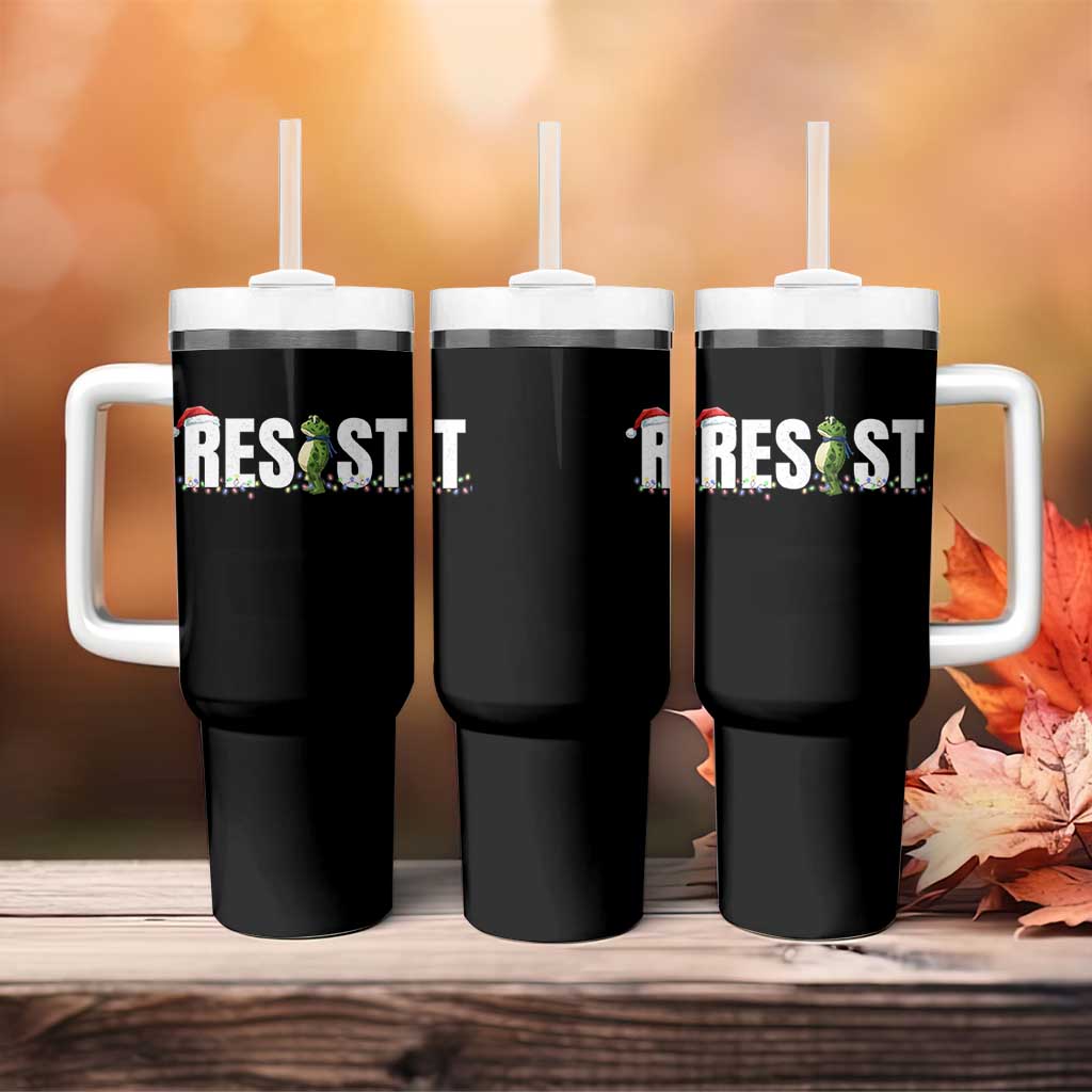 Resist Frog Christmas Tumbler With Handle Funny Portland Protest ICE Activist Meme 2025 - Wonder Print Shop
