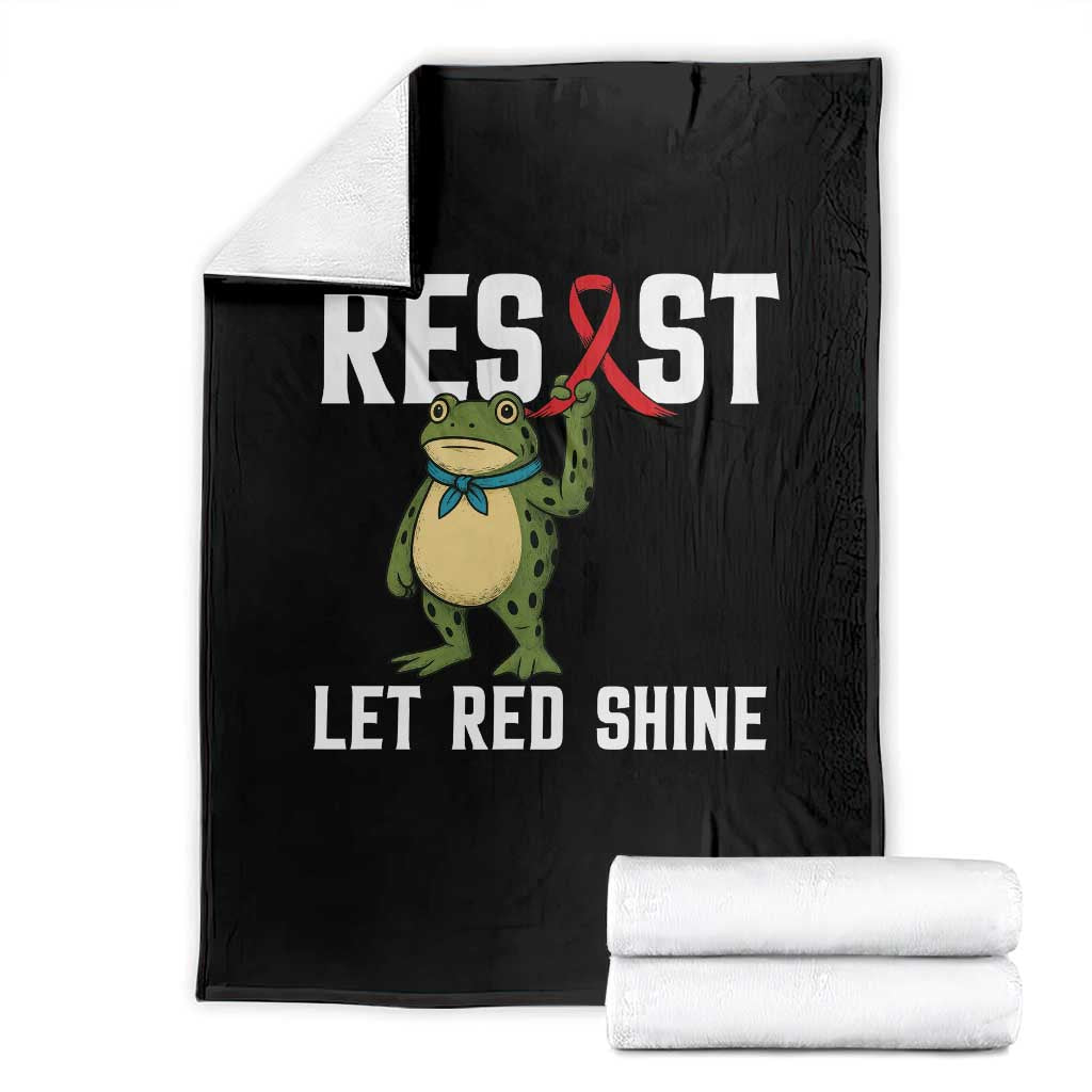 Resist Frog AIDS Awareness Throw Blanket Funny Portland Activist Meme HIV Support Red Ribbon - Wonder Print Shop