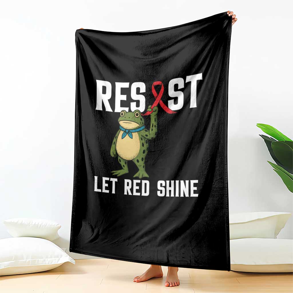 Resist Frog AIDS Awareness Throw Blanket Funny Portland Activist Meme HIV Support Red Ribbon - Wonder Print Shop
