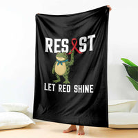 Resist Frog AIDS Awareness Throw Blanket Funny Portland Activist Meme HIV Support Red Ribbon - Wonder Print Shop