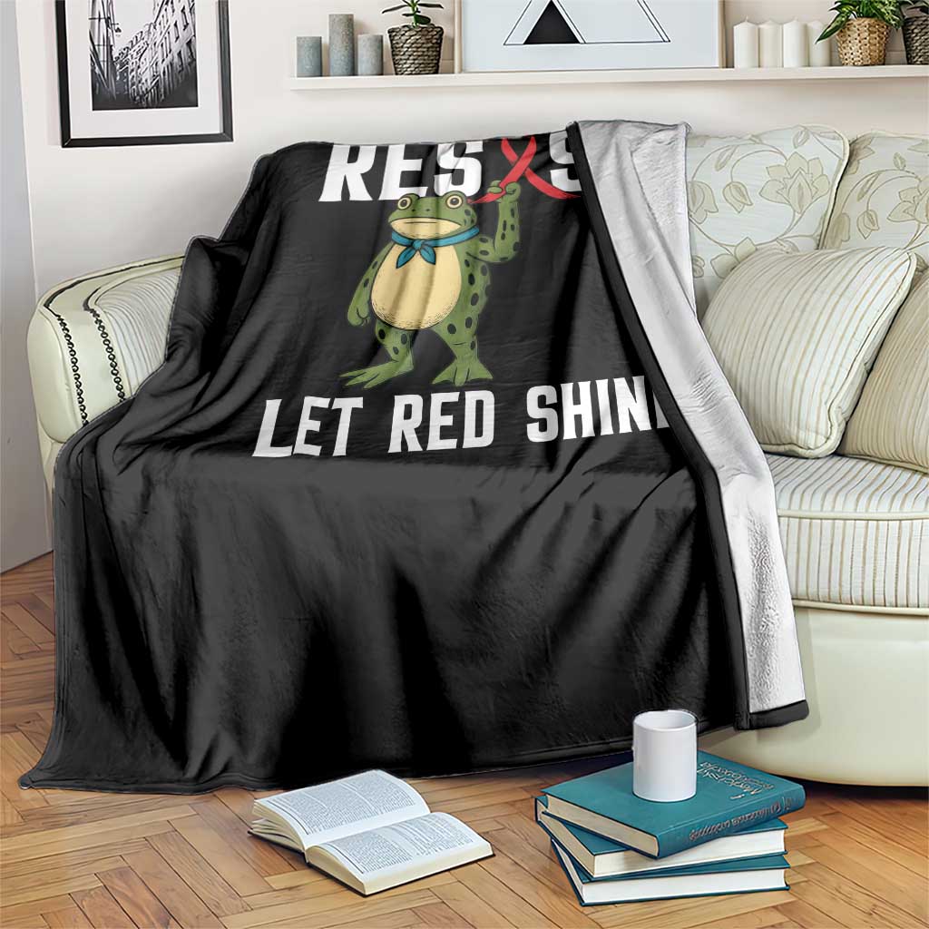 Resist Frog AIDS Awareness Throw Blanket Funny Portland Activist Meme HIV Support Red Ribbon - Wonder Print Shop