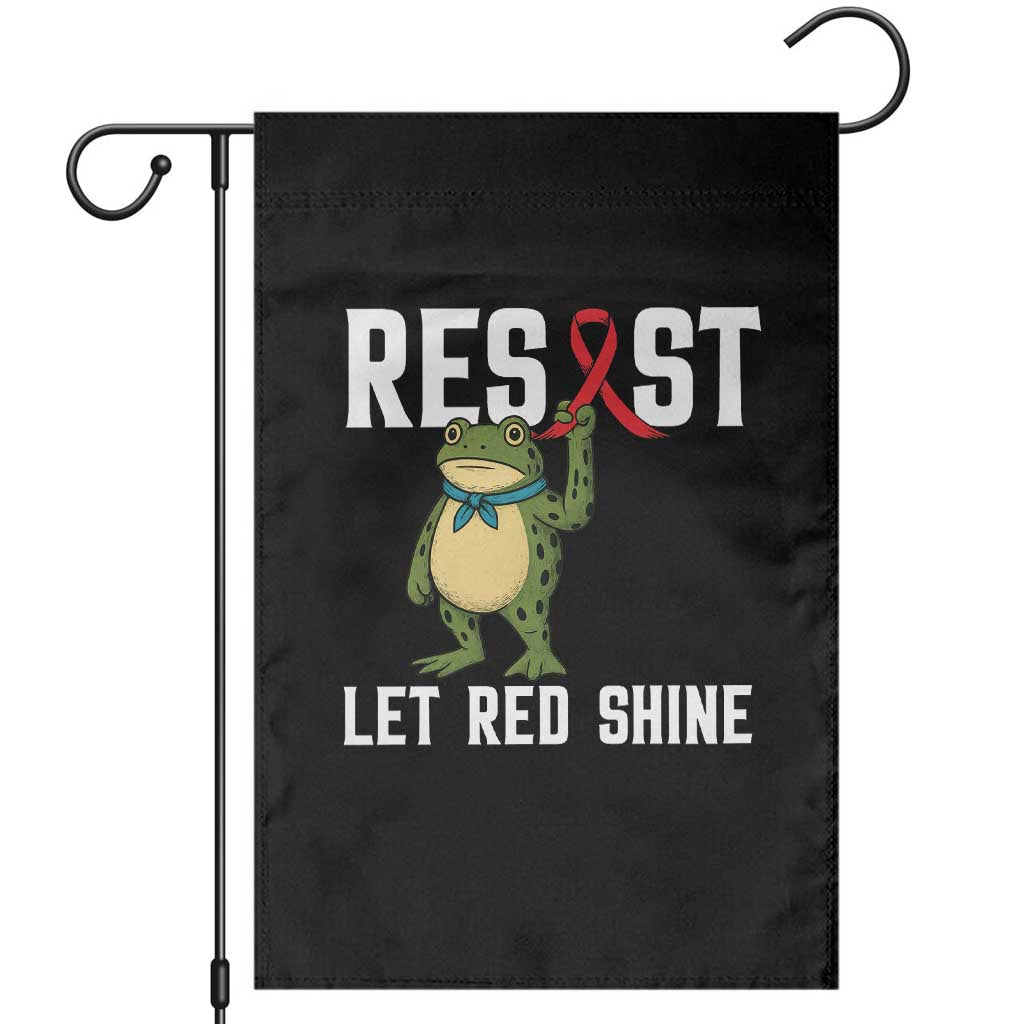 Resist Frog AIDS Awareness Garden Flag Funny Portland Activist Meme HIV Support Red Ribbon - Wonder Print Shop