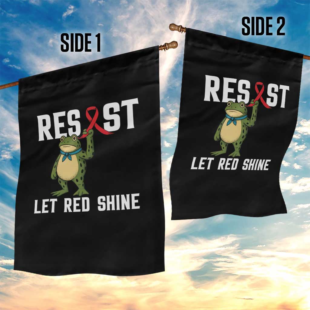 Resist Frog AIDS Awareness Garden Flag Funny Portland Activist Meme HIV Support Red Ribbon - Wonder Print Shop