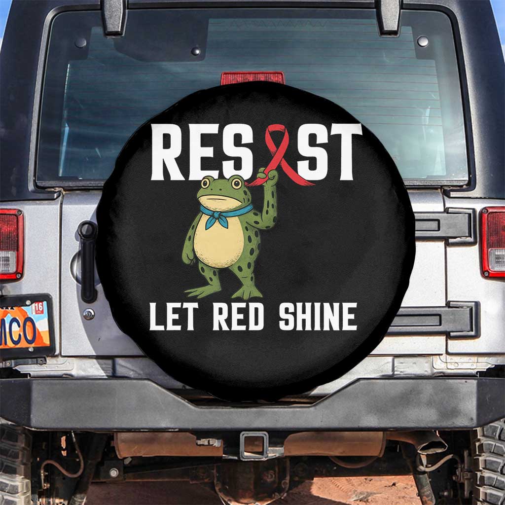 Resist Frog AIDS Awareness Spare Tire Cover Funny Portland Activist Meme HIV Support Red Ribbon - Wonder Print Shop