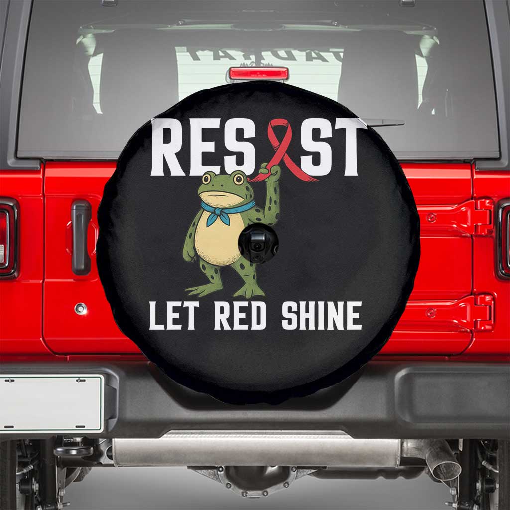 Resist Frog AIDS Awareness Spare Tire Cover Funny Portland Activist Meme HIV Support Red Ribbon - Wonder Print Shop