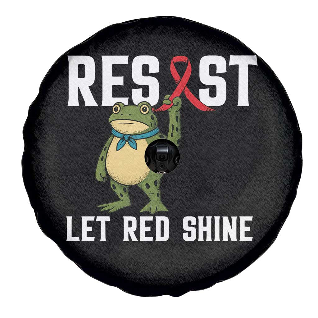 Resist Frog AIDS Awareness Spare Tire Cover Funny Portland Activist Meme HIV Support Red Ribbon - Wonder Print Shop
