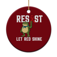 Resist Frog AIDS Awareness Ceramic Ornament Funny Portland Activist Meme HIV Support Red Ribbon - Wonder Print Shop