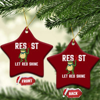 Resist Frog AIDS Awareness Ceramic Ornament Funny Portland Activist Meme HIV Support Red Ribbon - Wonder Print Shop