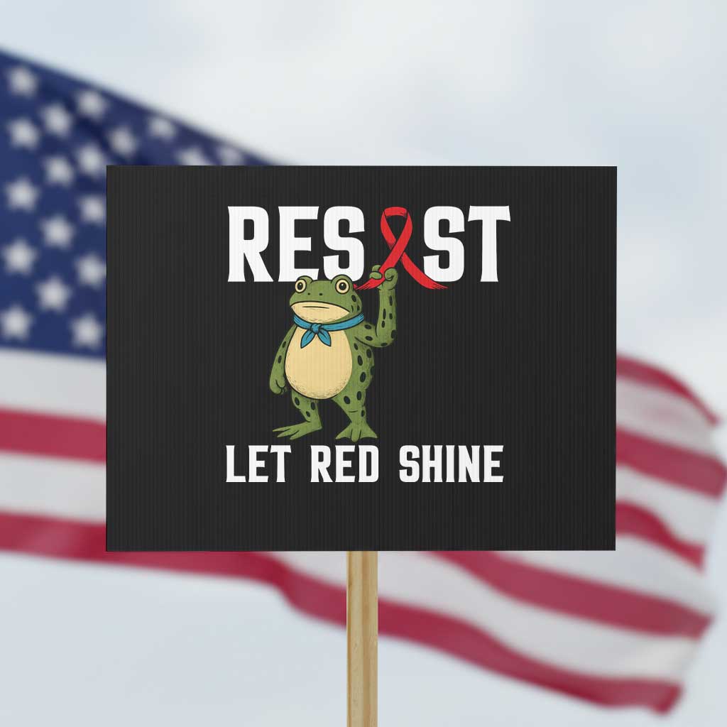 Resist Frog AIDS Awareness Protest Sign Funny Portland Activist Meme HIV Support Red Ribbon - Wonder Print Shop