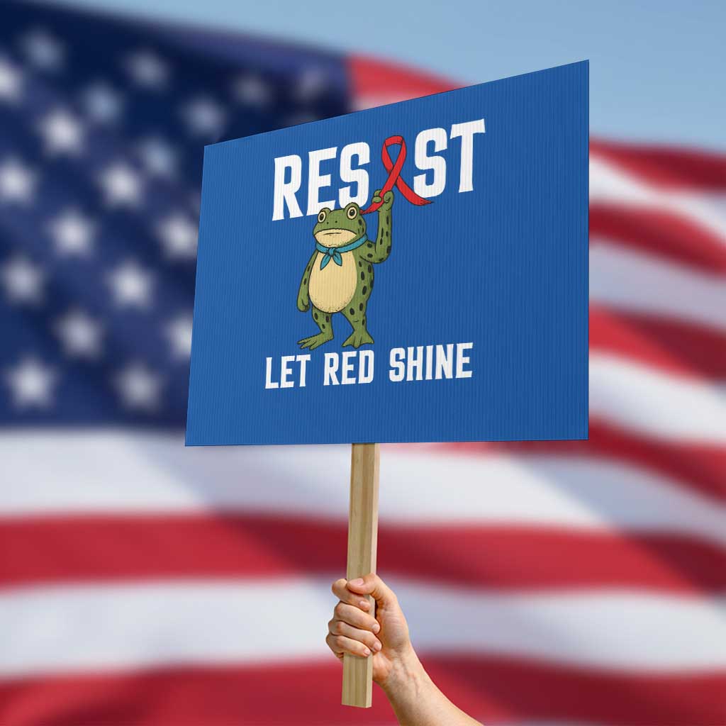 Resist Frog AIDS Awareness Protest Sign Funny Portland Activist Meme HIV Support Red Ribbon - Wonder Print Shop