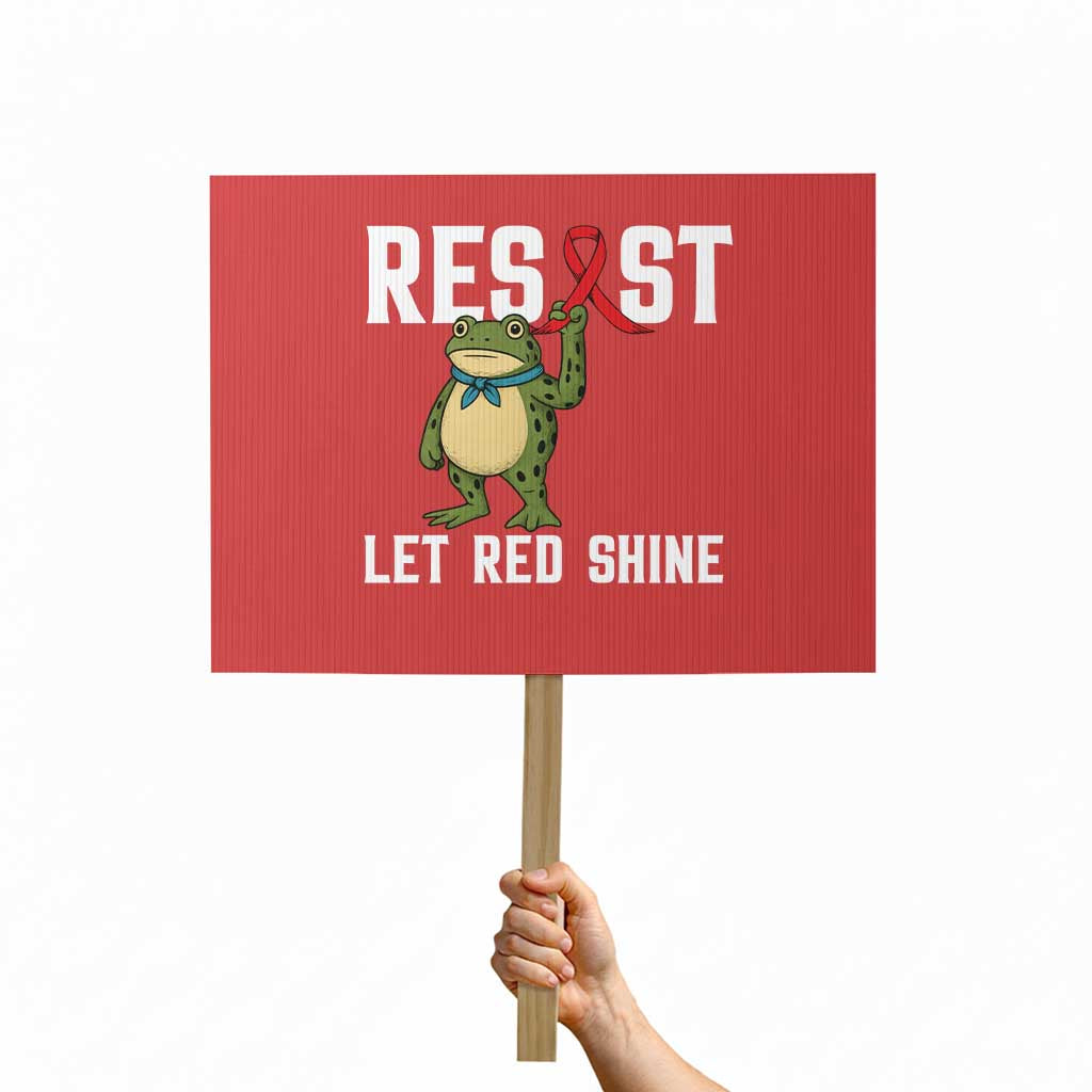 Resist Frog AIDS Awareness Protest Sign Funny Portland Activist Meme HIV Support Red Ribbon - Wonder Print Shop