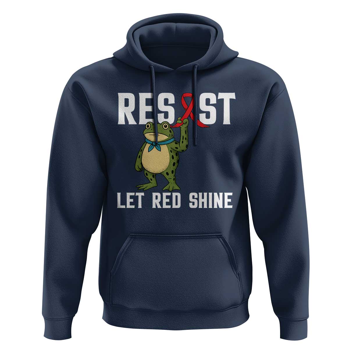 Resist Frog AIDS Awareness Hoodie Funny Portland Activist Meme HIV Support Red Ribbon - Wonder Print Shop
