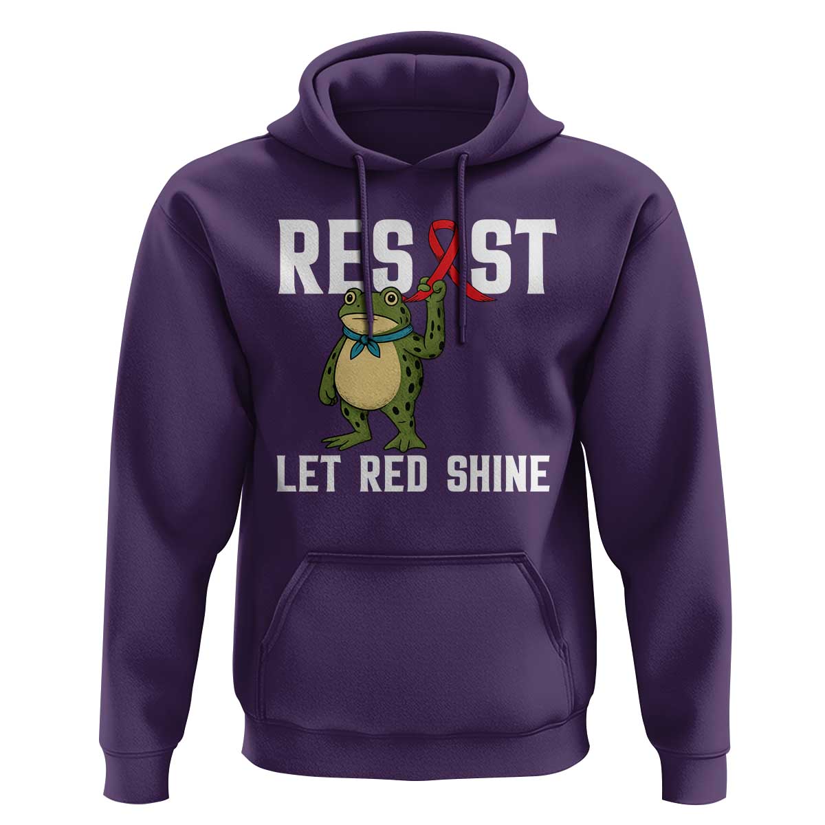Resist Frog AIDS Awareness Hoodie Funny Portland Activist Meme HIV Support Red Ribbon - Wonder Print Shop