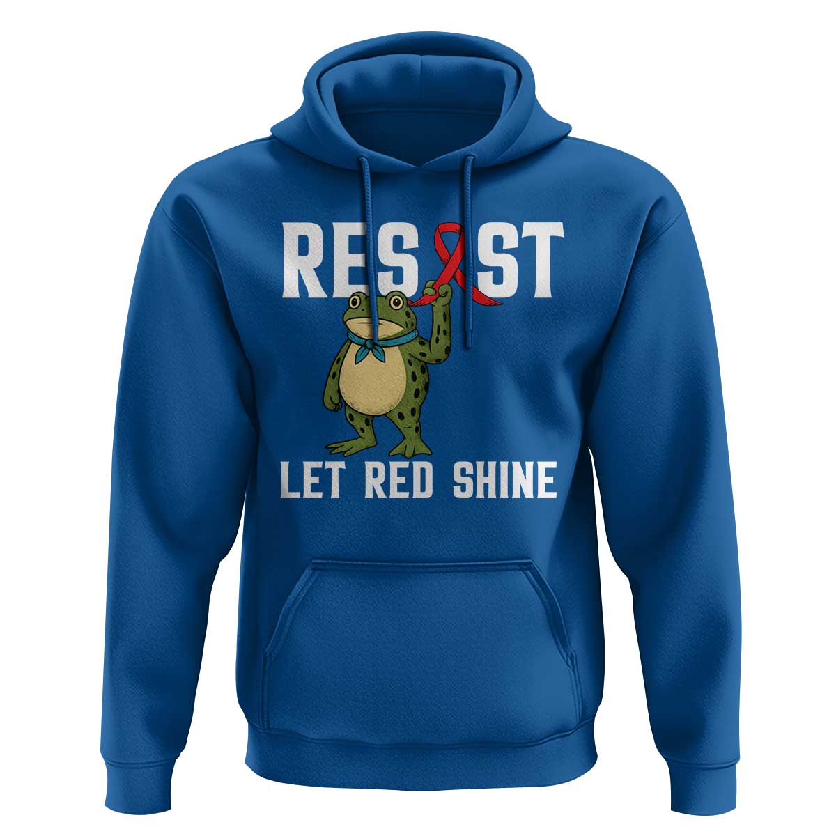Resist Frog AIDS Awareness Hoodie Funny Portland Activist Meme HIV Support Red Ribbon - Wonder Print Shop