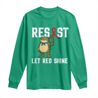 Resist Frog AIDS Awareness Long Sleeve Shirt Funny Portland Activist Meme HIV Support Red Ribbon - Wonder Print Shop