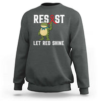 Resist Frog AIDS Awareness Sweatshirt Funny Portland Activist Meme HIV Support Red Ribbon - Wonder Print Shop