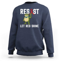 Resist Frog AIDS Awareness Sweatshirt Funny Portland Activist Meme HIV Support Red Ribbon - Wonder Print Shop