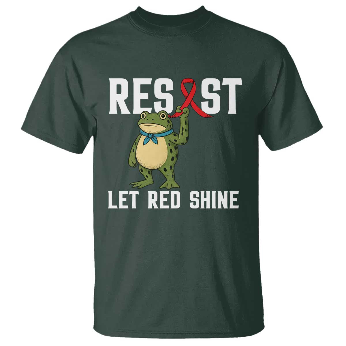 Resist Frog AIDS Awareness T Shirt Funny Portland Activist Meme HIV Support Red Ribbon - Wonder Print Shop