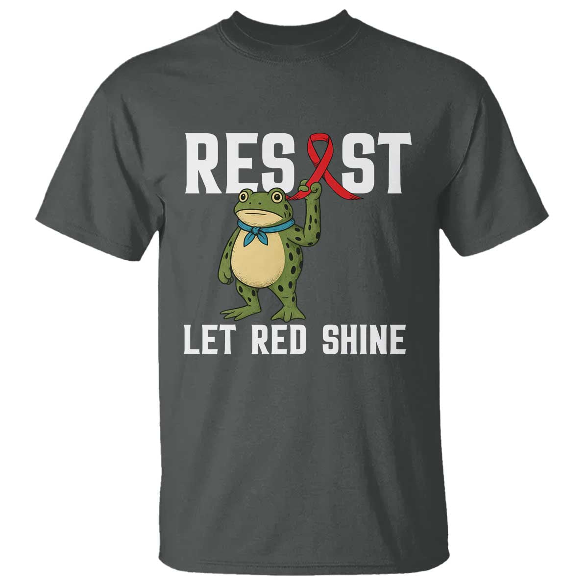 Resist Frog AIDS Awareness T Shirt Funny Portland Activist Meme HIV Support Red Ribbon - Wonder Print Shop