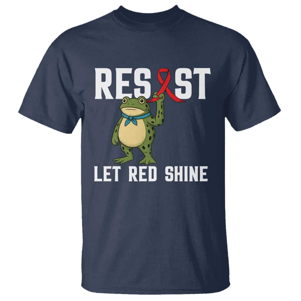 Resist Frog AIDS Awareness T Shirt Funny Portland Activist Meme HIV Support Red Ribbon - Wonder Print Shop