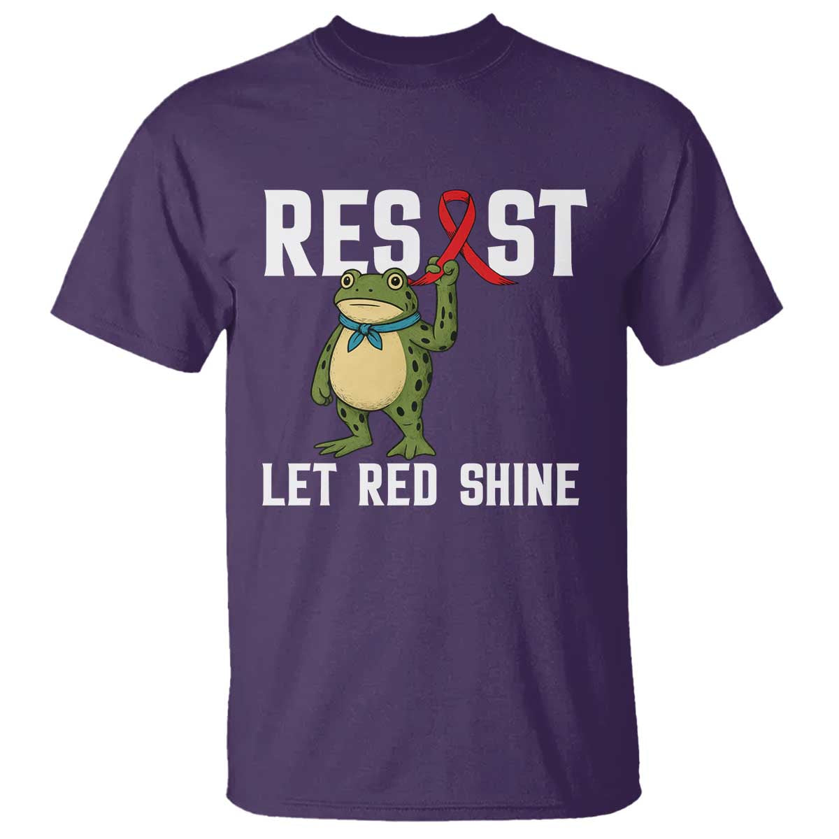Resist Frog AIDS Awareness T Shirt Funny Portland Activist Meme HIV Support Red Ribbon - Wonder Print Shop