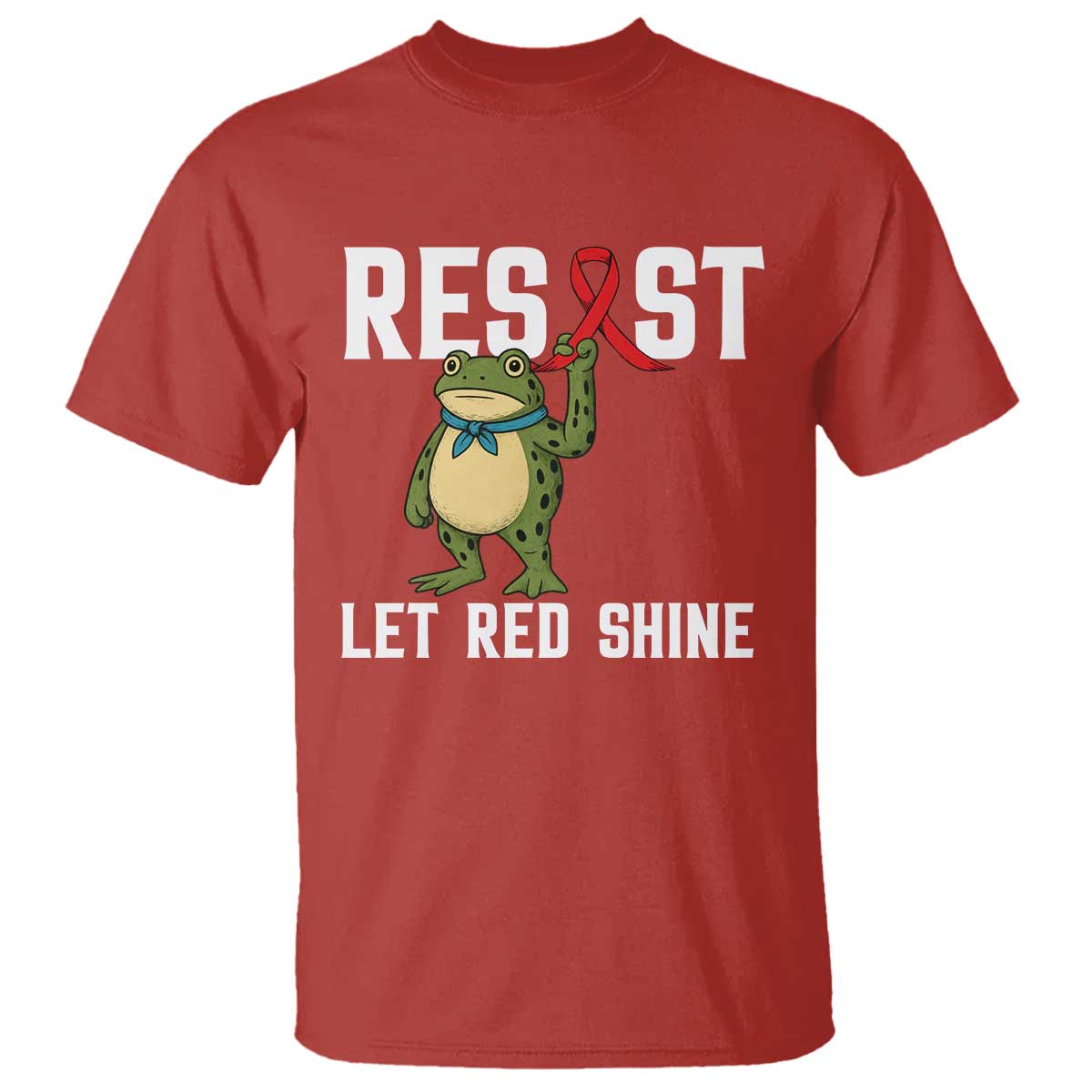 Resist Frog AIDS Awareness T Shirt Funny Portland Activist Meme HIV Support Red Ribbon - Wonder Print Shop