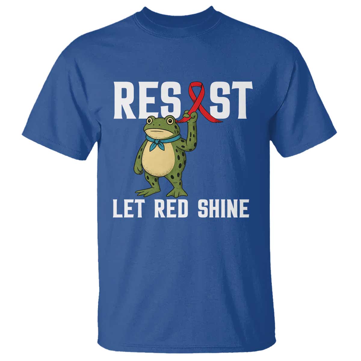 Resist Frog AIDS Awareness T Shirt Funny Portland Activist Meme HIV Support Red Ribbon - Wonder Print Shop