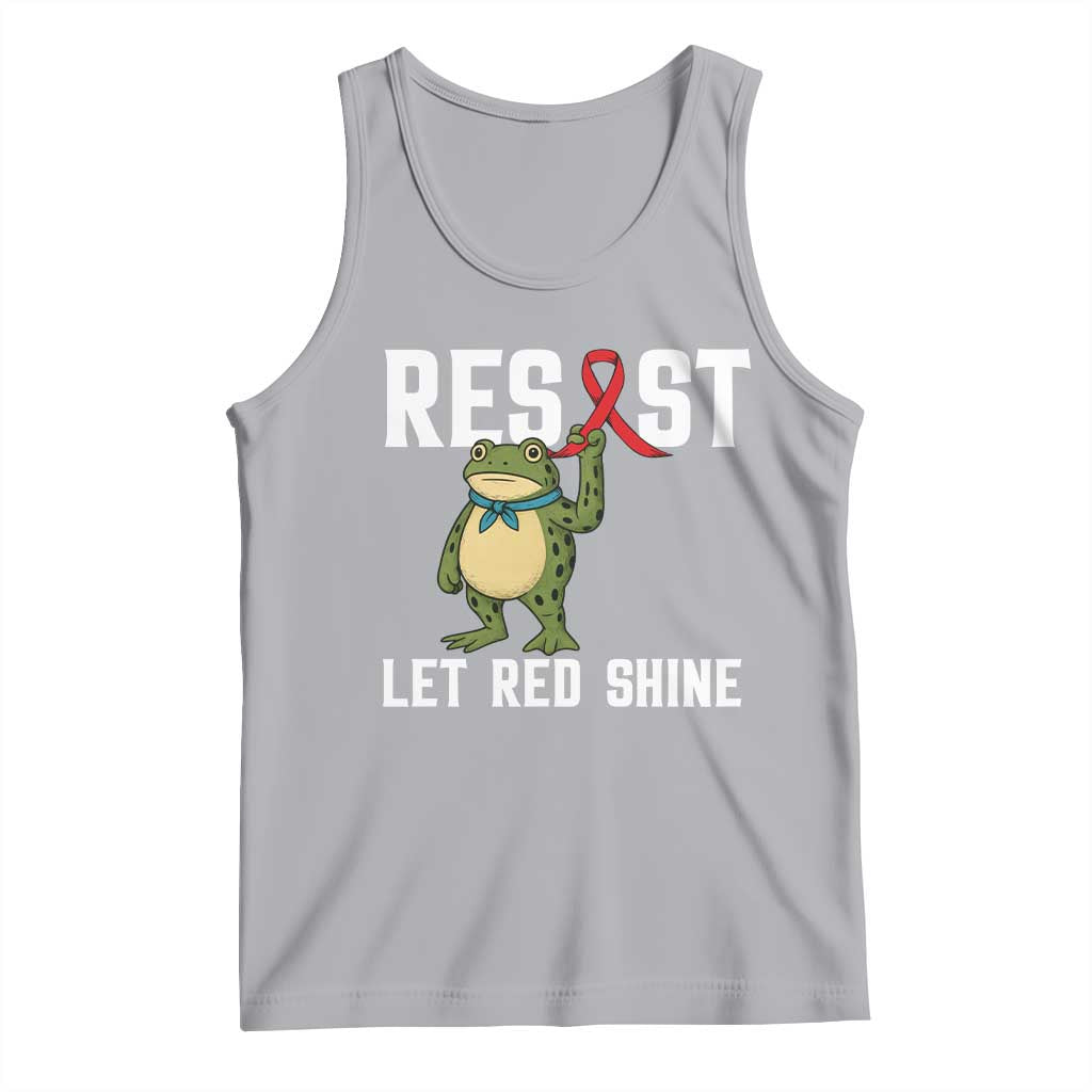 Resist Frog AIDS Awareness Tank Top Funny Portland Activist Meme HIV Support Red Ribbon - Wonder Print Shop