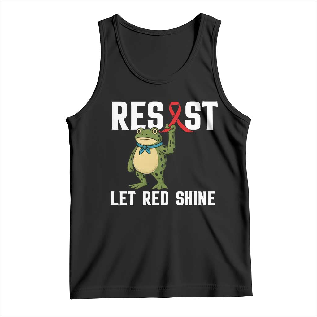 Resist Frog AIDS Awareness Tank Top Funny Portland Activist Meme HIV Support Red Ribbon - Wonder Print Shop
