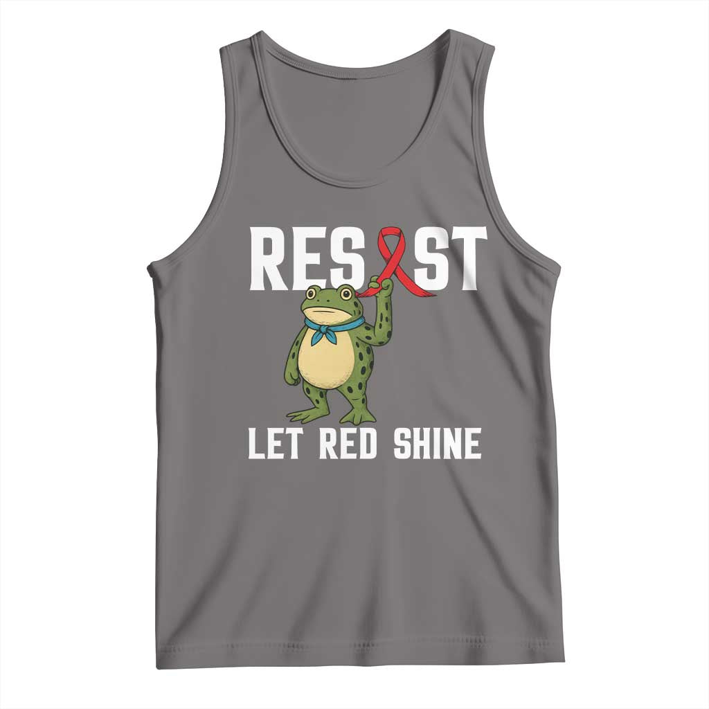 Resist Frog AIDS Awareness Tank Top Funny Portland Activist Meme HIV Support Red Ribbon - Wonder Print Shop