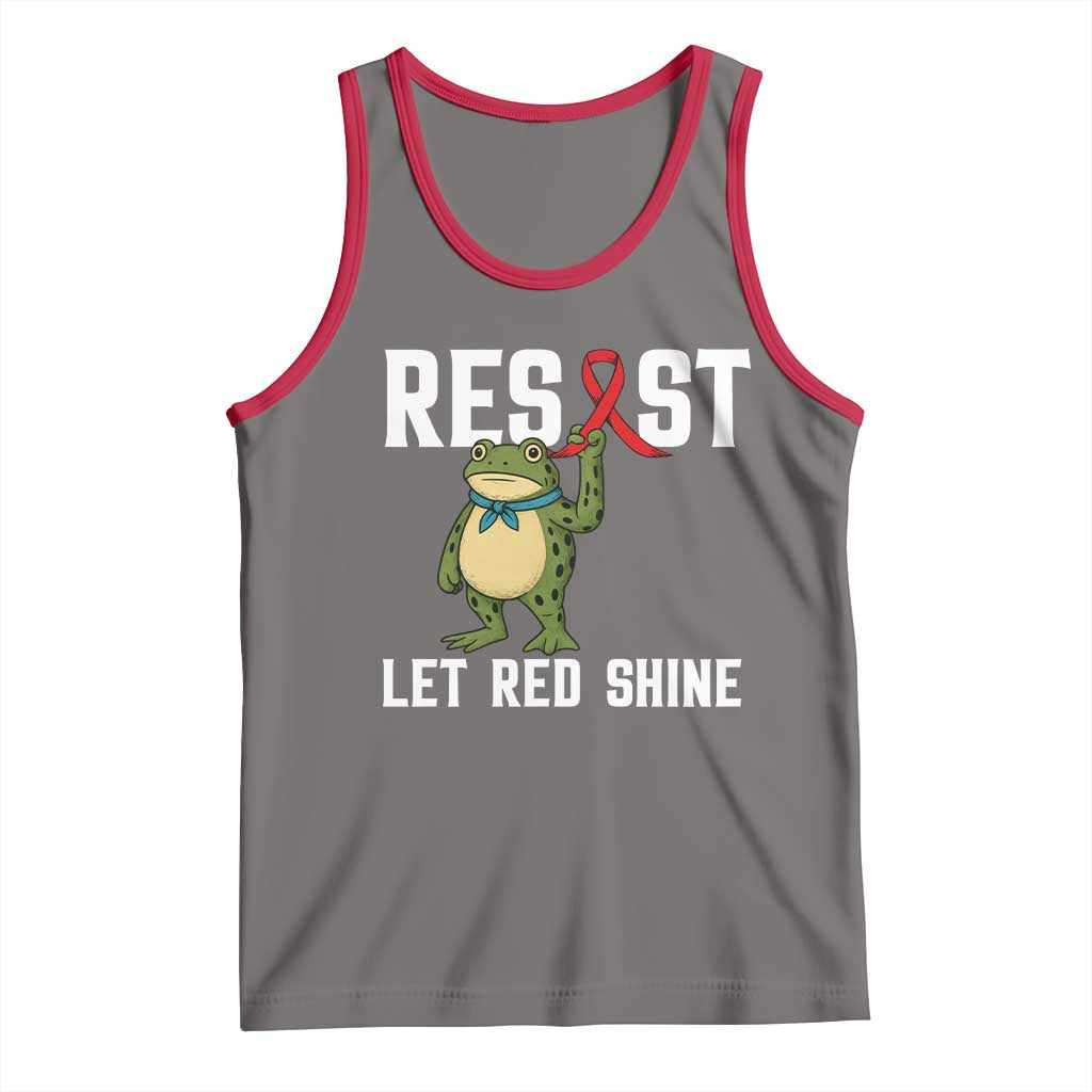 Resist Frog AIDS Awareness Tank Top Funny Portland Activist Meme HIV Support Red Ribbon - Wonder Print Shop