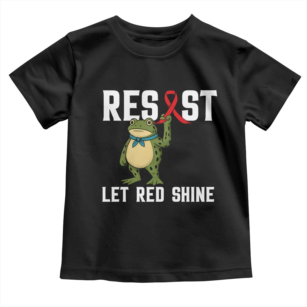 Resist Frog AIDS Awareness Toddler T Shirt Funny Portland Activist Meme HIV Support Red Ribbon - Wonder Print Shop