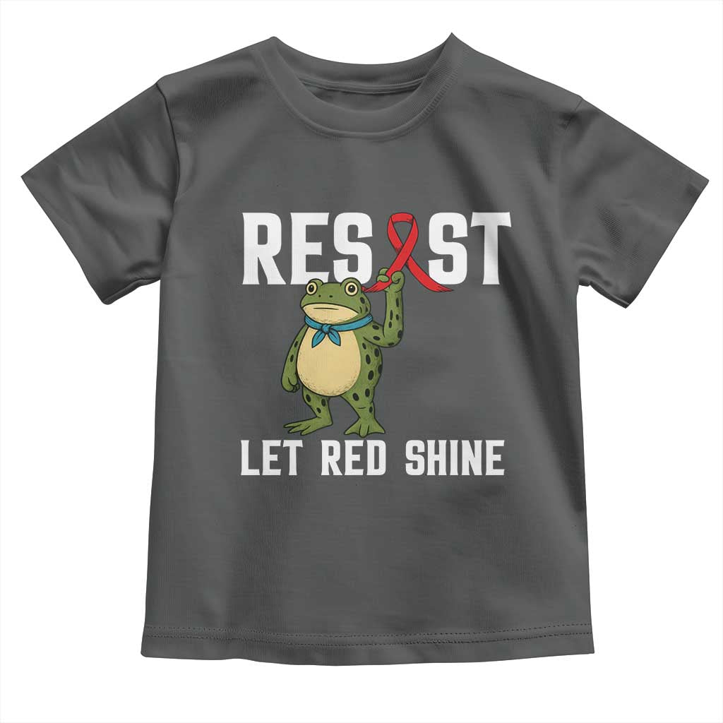 Resist Frog AIDS Awareness Toddler T Shirt Funny Portland Activist Meme HIV Support Red Ribbon - Wonder Print Shop