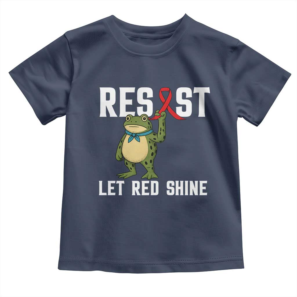 Resist Frog AIDS Awareness Toddler T Shirt Funny Portland Activist Meme HIV Support Red Ribbon - Wonder Print Shop
