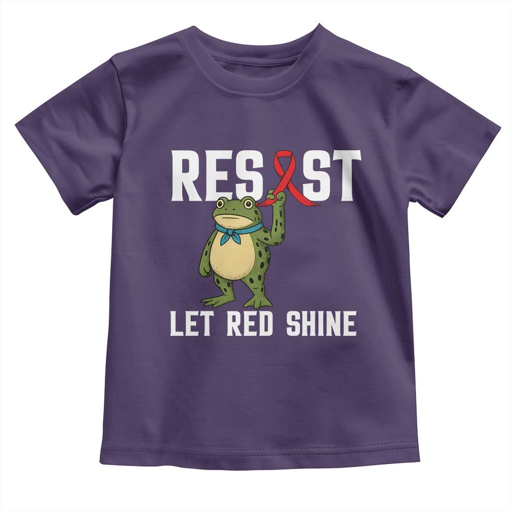 Resist Frog AIDS Awareness Toddler T Shirt Funny Portland Activist Meme HIV Support Red Ribbon - Wonder Print Shop