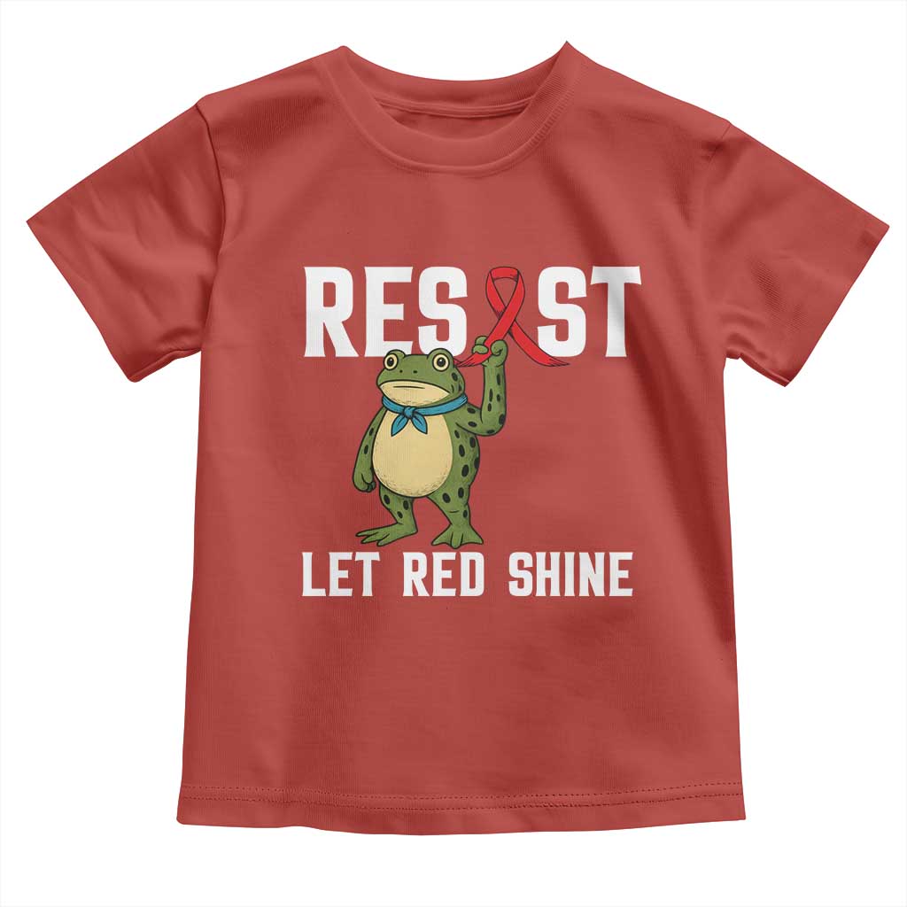 Resist Frog AIDS Awareness Toddler T Shirt Funny Portland Activist Meme HIV Support Red Ribbon - Wonder Print Shop