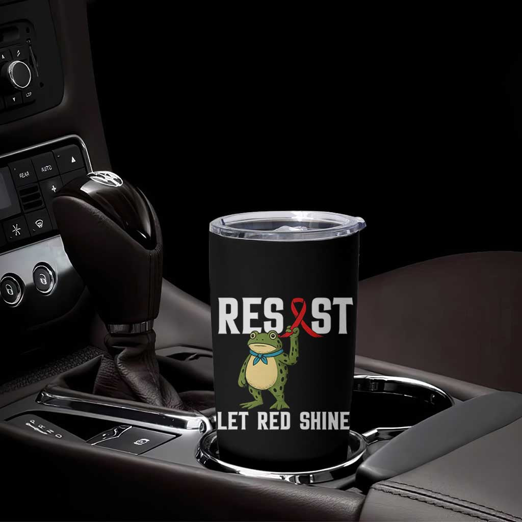 Resist Frog AIDS Awareness Tumbler Cup Funny Portland Activist Meme HIV Support Red Ribbon - Wonder Print Shop