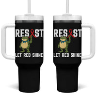 Resist Frog AIDS Awareness Tumbler With Handle Funny Portland Activist Meme HIV Support Red Ribbon - Wonder Print Shop