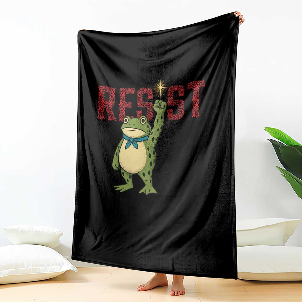 Resist Frog AIDS Awareness Throw Blanket Portland Activist Political Meme HIV Support Red Ribbon - Wonder Print Shop