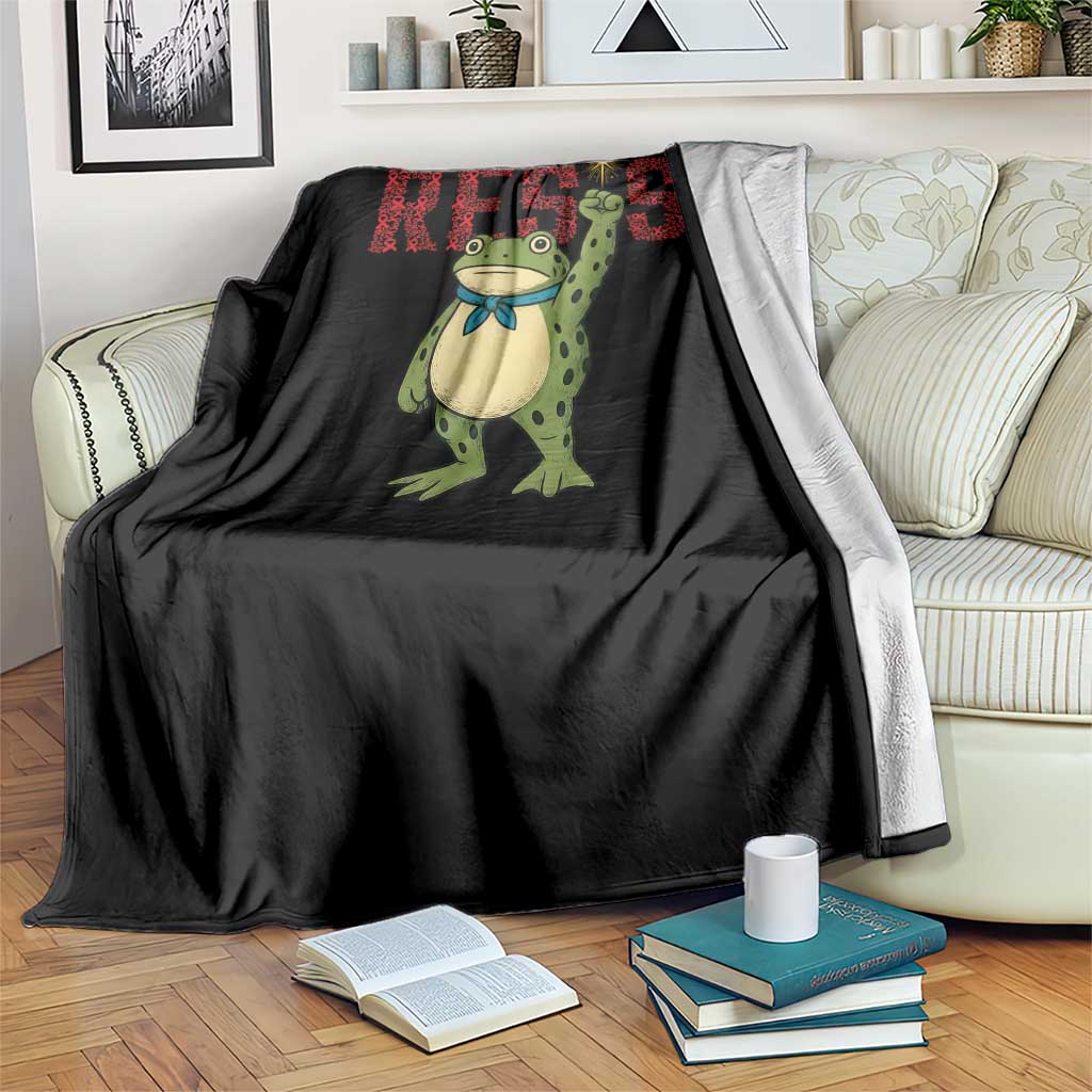 Resist Frog AIDS Awareness Throw Blanket Portland Activist Political Meme HIV Support Red Ribbon - Wonder Print Shop