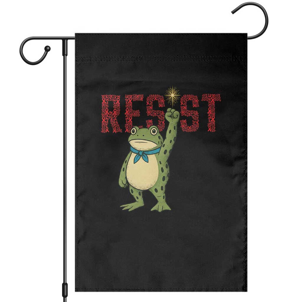 Resist Frog AIDS Awareness Garden Flag Portland Activist Political Meme HIV Support Red Ribbon - Wonder Print Shop