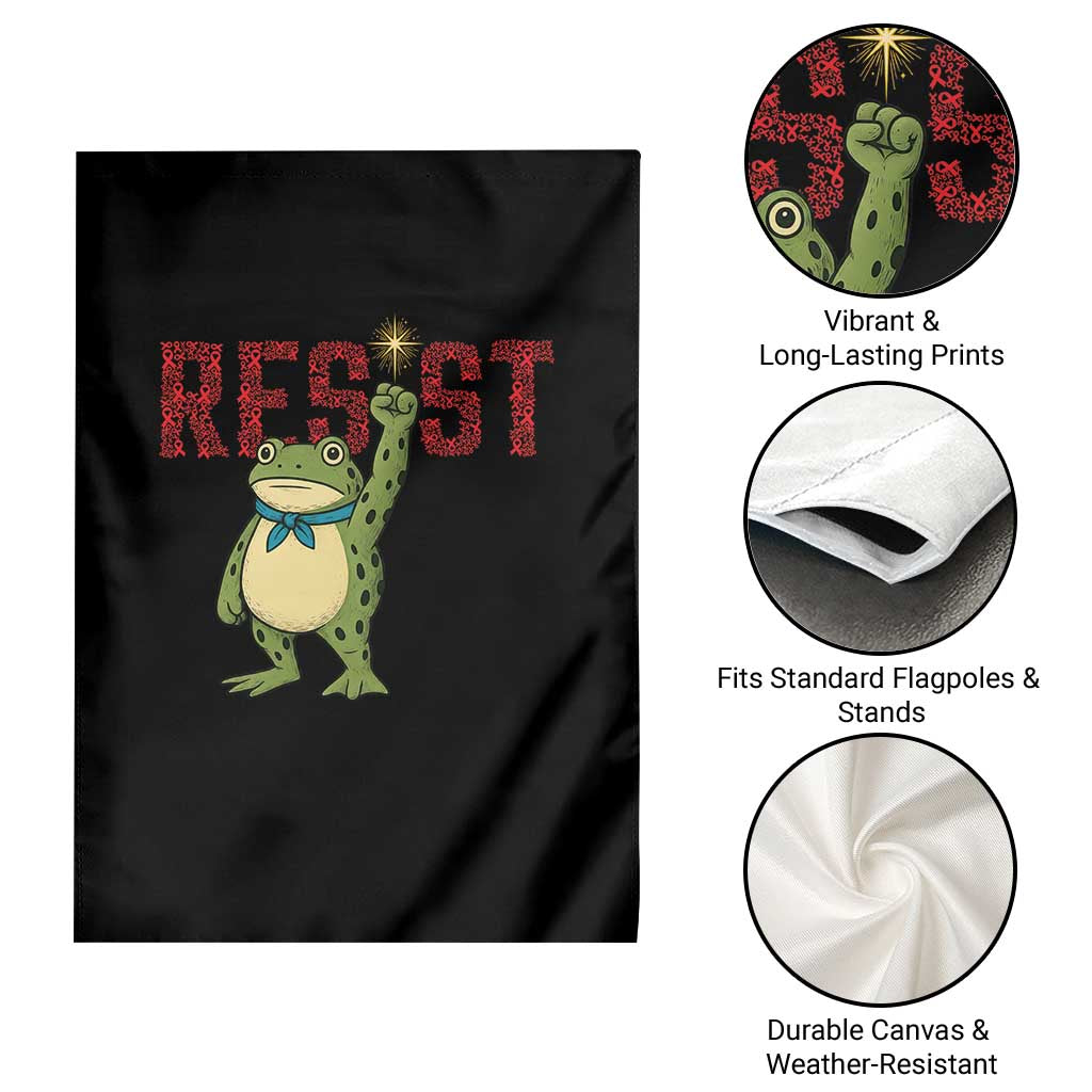 Resist Frog AIDS Awareness Garden Flag Portland Activist Political Meme HIV Support Red Ribbon - Wonder Print Shop